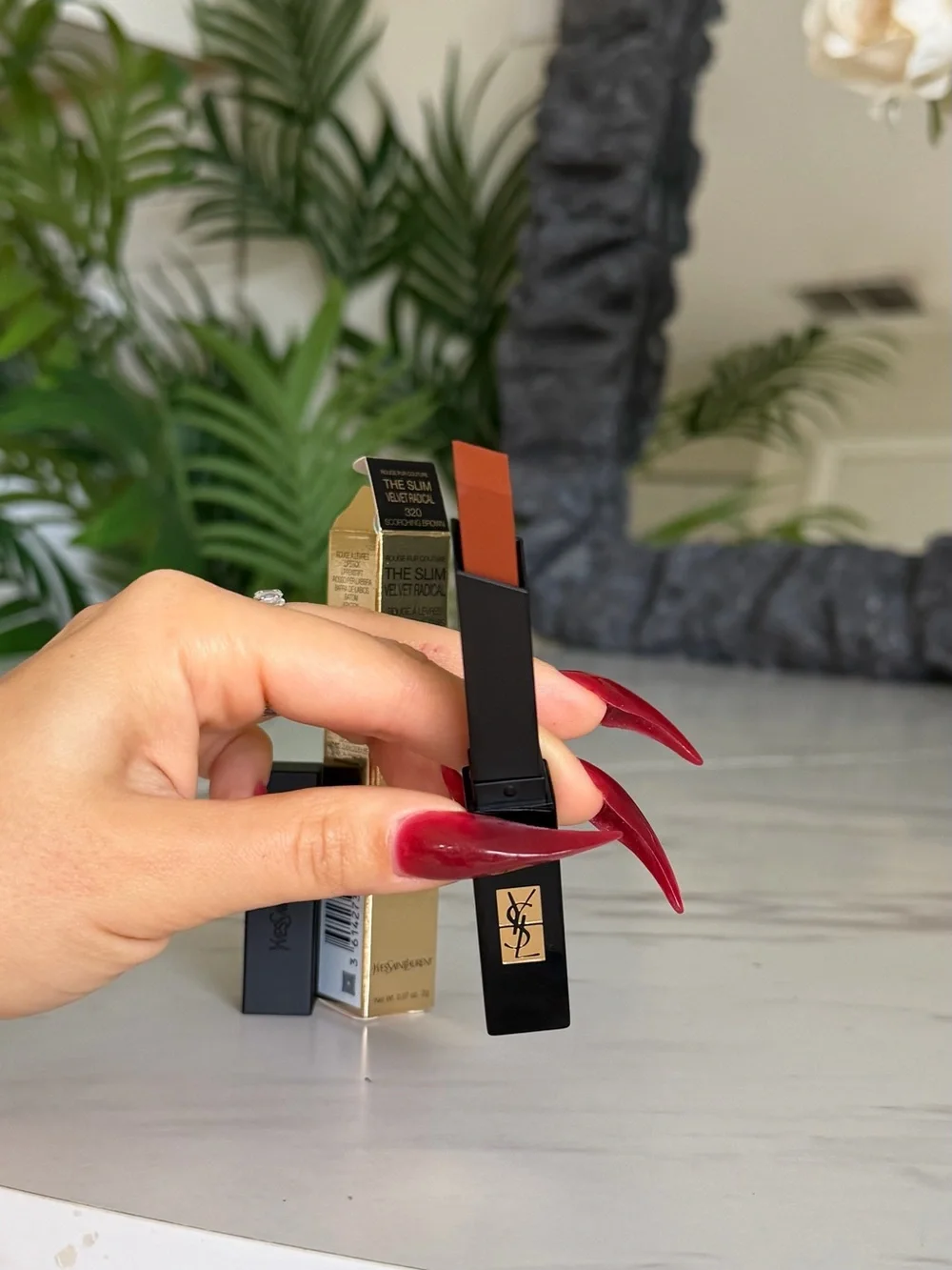YSL Rouge Pur Couture The Slim Velvet Radical Lipstick 320 Scorching Brown New
